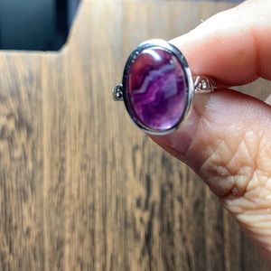 Natural Amethyst Adjustable Stone Ring